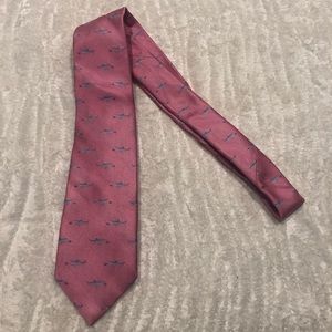 Nautica silk pink men’s neck tie with sharks